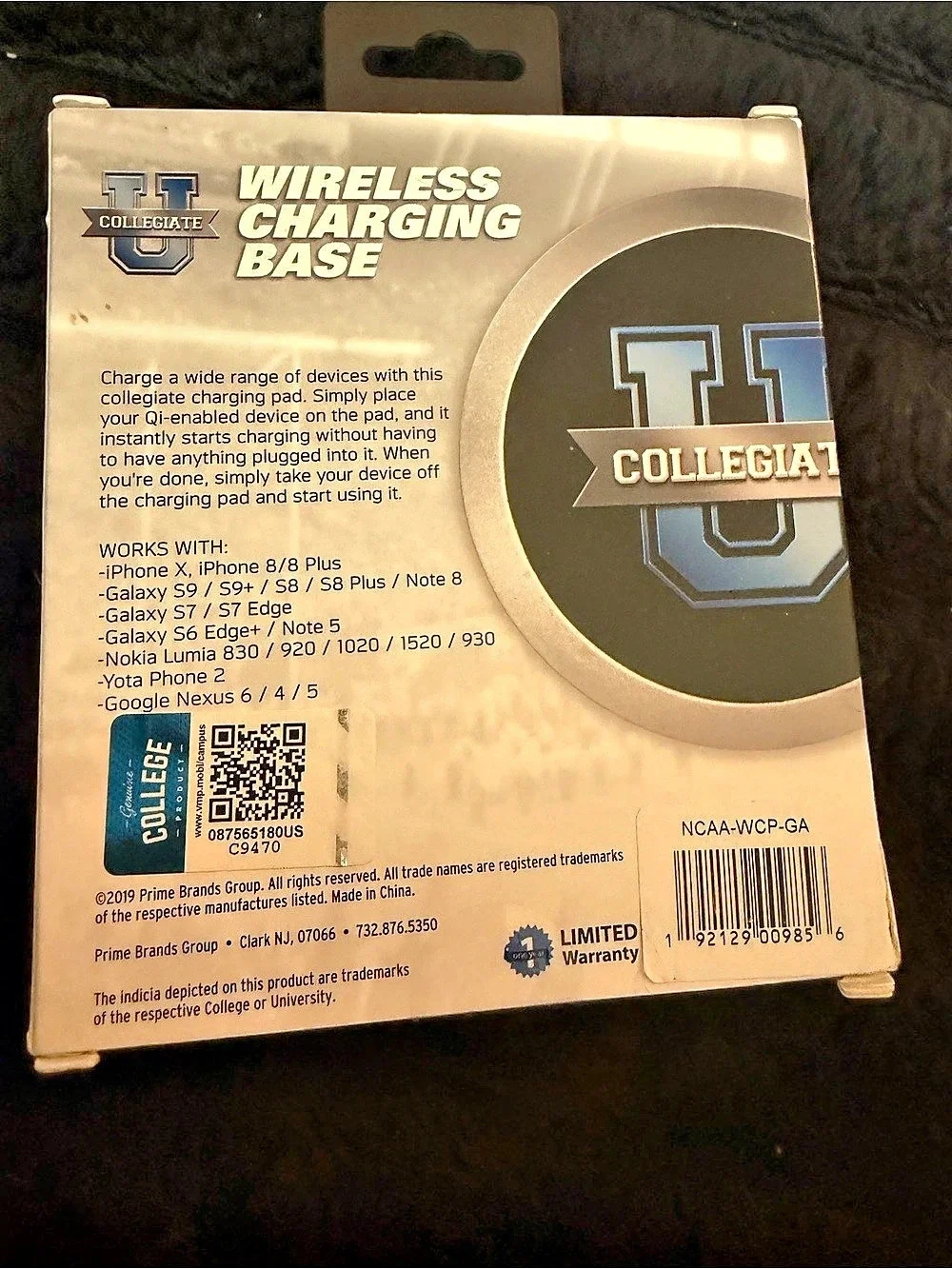 Collegiate wireless charging